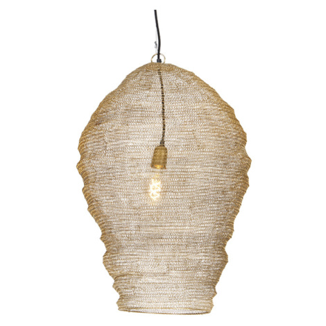 Orientálna závesná lampa zlatá 70 cm - Nidum QAZQA