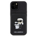 Karl Lagerfeld PU Saffiano Card Slot Stand Karl and Choupette Zadný Kryt pre iPhone 15 Black