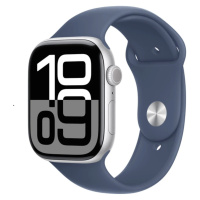 APPLE Watch Series 10 GPS 42mm Silver Aluminium Case with Denim Sport Band - M/L