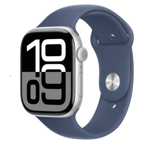 APPLE Watch Series 10 42mm Strieborný hliník s denimovým športovým remienkom M/L