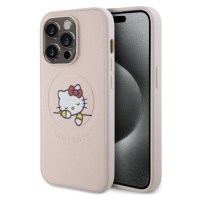 Hello Kitty PU Kitty Asleep Logo MagSafe Zadný Kryt pre iPhone 15 Pro Pink