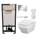 DEANTE Podstavný rám, pre závesné WC misy + SLIM tlačidlo chrom + WC CERSANIT CLEANON CREA štvor