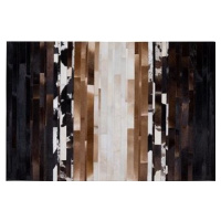 Čierno-béžový kožený koberec 140 × 200 cm DALYAN, 74963