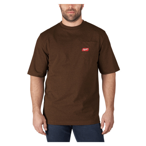 MILWAUKEE Heavy-Duty Pracovné tričko, krátky rukáv "M"- hnedá WTSSBR