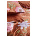 Terakotovohnedé obliečky na jednolôžko z bavlneného saténu Bonami Selection Blossom, 140 x 200 c