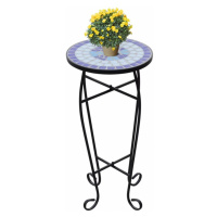 Mozaikový stolík na kvety keramika Dekorhome Modrá,Mozaikový stolík na kvety keramika Dekorhome 