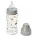 Beaba dojčenská sklenená fľaša Crown 240 ml so širokým hrdlom 911653 šedá