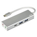 HAMA 135758 USB-C 3.1 HUB ALUMINIUM, 2X USB-A, USB-C, 3,5 MM AUDIO