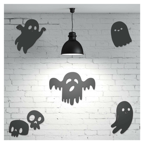 Halloweenská výzdoba na stenu - Duchovia, Antracitovo-šedá