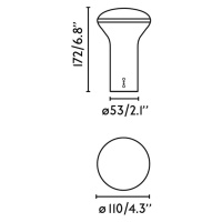 Nabíjacia stolová lampa Buddy LED, biela/modrá, polykarbonát, Ø 11 cm