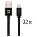 Kábel USB/Lightning (8 pin) Swissten 3.0A 0,2 m čierny