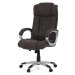 AUTRONIC KA-L632 BR2 Kancelářská židle, plast ve stříbrné barvě, hnědá látka, kolečka pro tvrdé 