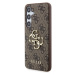 Guess PU 4G Metal Logo Zadný Kryt pre Samsung Galaxy S24+ Brown