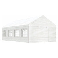 vidaXL Altánok so strechou, biely 8,92x4,08x3,22 m, polyetylén