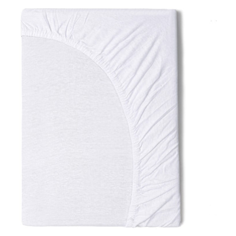 Detská biela bavlnená elastická plachta Good Morning, 70 x 140/150 cm