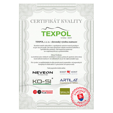 TEXPOL Obojstranný PUR matrac ELASTIC Rozmer: 200x140, Poťahová látka: Trimtex