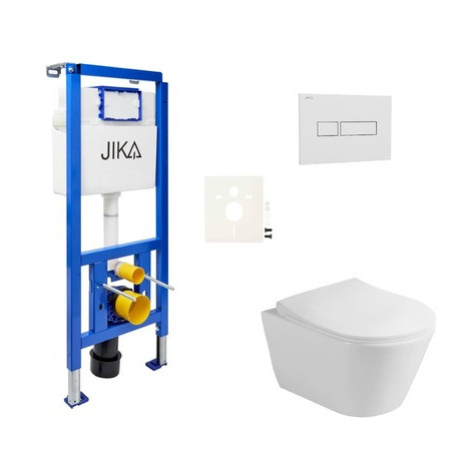 Cenovo zvýhodnený závesný WC set Jika do ľahkých stien / predstenová montáž + WC Glacera Ava SIK
