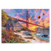 Trefl Drevené puzzle 1000 - Západ slnka nad mostom Golden Gate