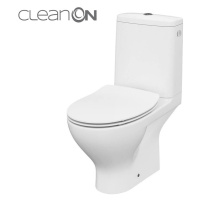 Cersanit Moduo - WC Kombi zadný odpad 3/5 CLEAN ON+WC sedátko duroplast SLIM, Biela, K116-001