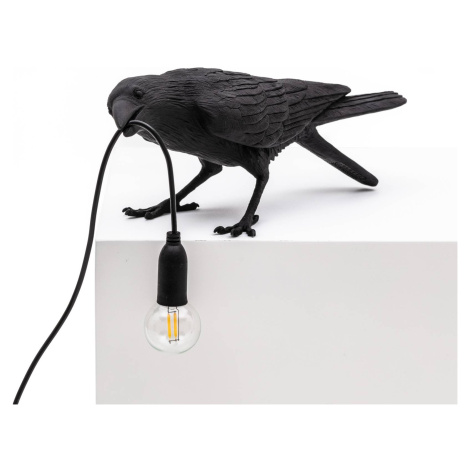 Stolová LED lampa Bird Lamp, hrajúca, čierna SELETTI