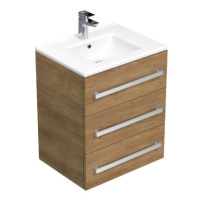 Kúpeľňová skrinka s umývadlom SAT Cube Way 60x71x46 cm dub Hickory CUBE46603DHMOD