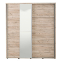 Šatníková skriňa s posuvnými dverami a zrkadlom louis 180 - dub šedý