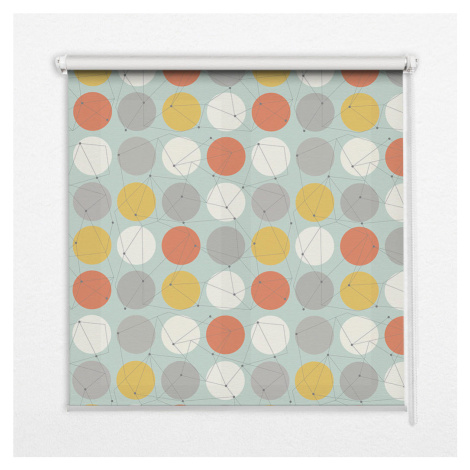 TULUP VNÚTORNÁ roleta - okenná roleta - roleta - 100x100 cm - Bodky spojené čiarami na kruhoch