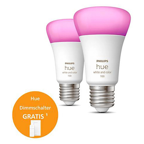 Philips Hue LED žiarovka White&Color 1100 E27 11W 1055lm 2000-6500K 60x110mm 2ks