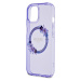 Guess PC/TPU Flowers Ring Glossy Logo MagSafe Zadný Kryt pre iPhone 15 Purple