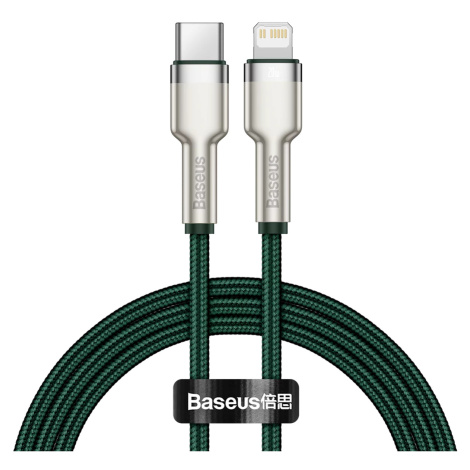 Kábel USB-C cable for Lightning Baseus Cafule, PD, 20W, 1m (green)