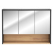 Závesná kúpeľňová skrinka so zrkadlom Borneo Cosmos 845 3D sivá/dub artisan