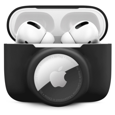 iWant AirPods Pro silikónové puzdro s Airtag vreckom čierne