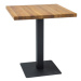 Čierny jedálenský stôl s dubovou doskou PURO 80x80