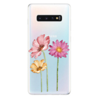 Odolné silikónové puzdro iSaprio - Three Flowers - Samsung Galaxy S10+
