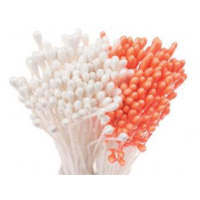 Perleťové piestiky – biele, oranžové - Decora