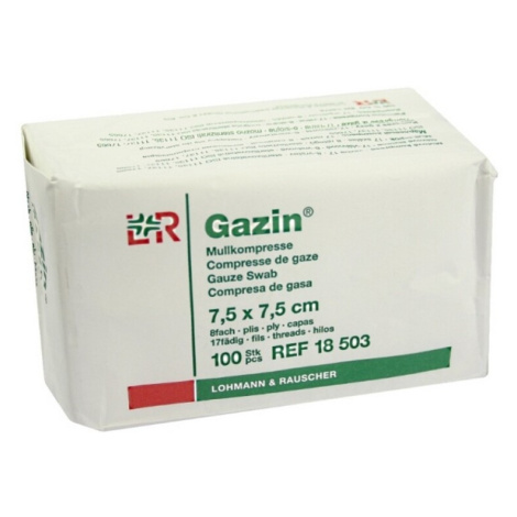 Gáza hydrofilné skladaná kompr.Gazin 7.5x7.5cm / 100ks