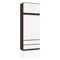 Skriňa s nadstavcom S 90 cm 2D 2SZ CLP wenge / biela