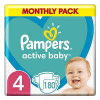 PAMPERS Active Baby 4 (9-14 kg) 180 ks Maxi měsíční balení - jednorázové plienky