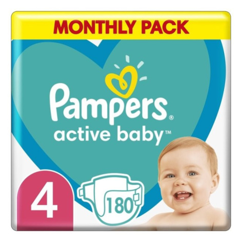 PAMPERS Active Baby 4 (9-14 kg) 180 ks Maxi měsíční balení - jednorázové plienky