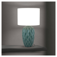 Stolová lampa Tortuga, zelená/biela, výška 49,5 cm, keramika/látka