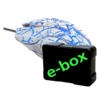 Myš drátová USB, E-blue Auroza Gaming, biela, optická, 4000DPI, e-box