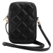 Guess PU Quilted 4G Metal Logo Wallet Phone Bag Zipper Black