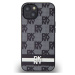 DKNY PU Leather Checkered Pattern and Stripe Zadný Kryt pre iPhone 13 Black