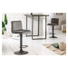 LuxD Dizajnová barová stolička Walnut sivý zamat