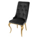 LuxD 26822 Dizajnová stolička Rococo Levia hlava čierna / zlatá