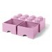 LEGO® úložný box 8 - so zásuvkami  svetlo ružová 250 x 500 x 180 mm