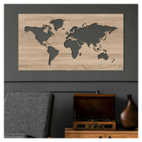 Drevená mapa sveta na stenu - obraz