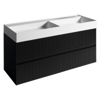 FILENA dvojumývadlová skrinka 118x51, 5x43cm, čierna mat strip FID1212BS