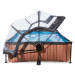 Bazén s krytom a filtráciou Wood pool Exit Toys oceľová konštrukcia 300*200*65 cm hnedý od 6 rok