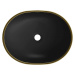 MEXEN - Viki umývadlo na dosku 48 x 35 cm, čierna mat/zlatá vzor 21054879